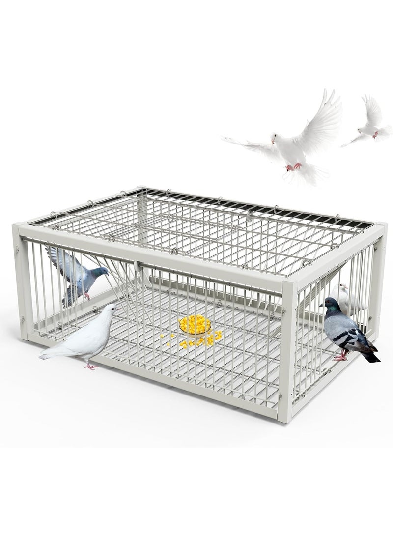 Pigeon trapping cage with one-way entrance (2 doors), bird trapping cage, automatic pigeon trap with a design... - Image 1